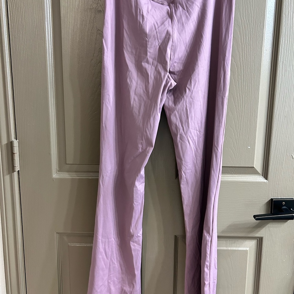 Lavender Flared Pants with front slits - Picture 2 of 6